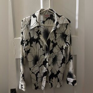 VINTAGE “Bugarri” Floral Plisse Shirt
